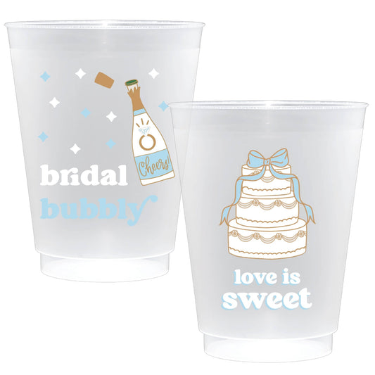 Love is Sweet Shatterproof Frost Flex Plastic Cups (10) - Bria Blair Creative