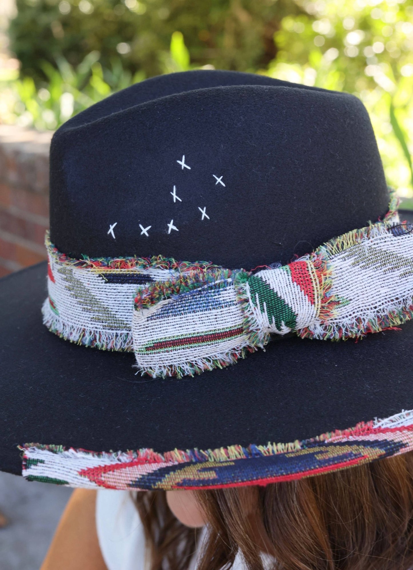 Lucie Hat with Aztec Accents BLACK: Default - Bria Blair Creative