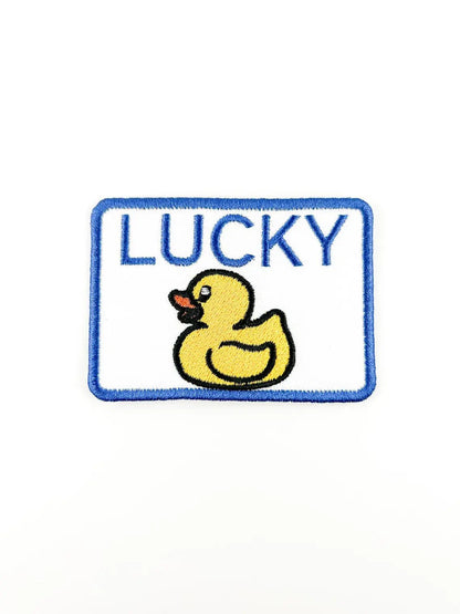 Lucky Duck Iron - On Patch - Embroidered Animal Funny Hunting - Bria Blair Creative