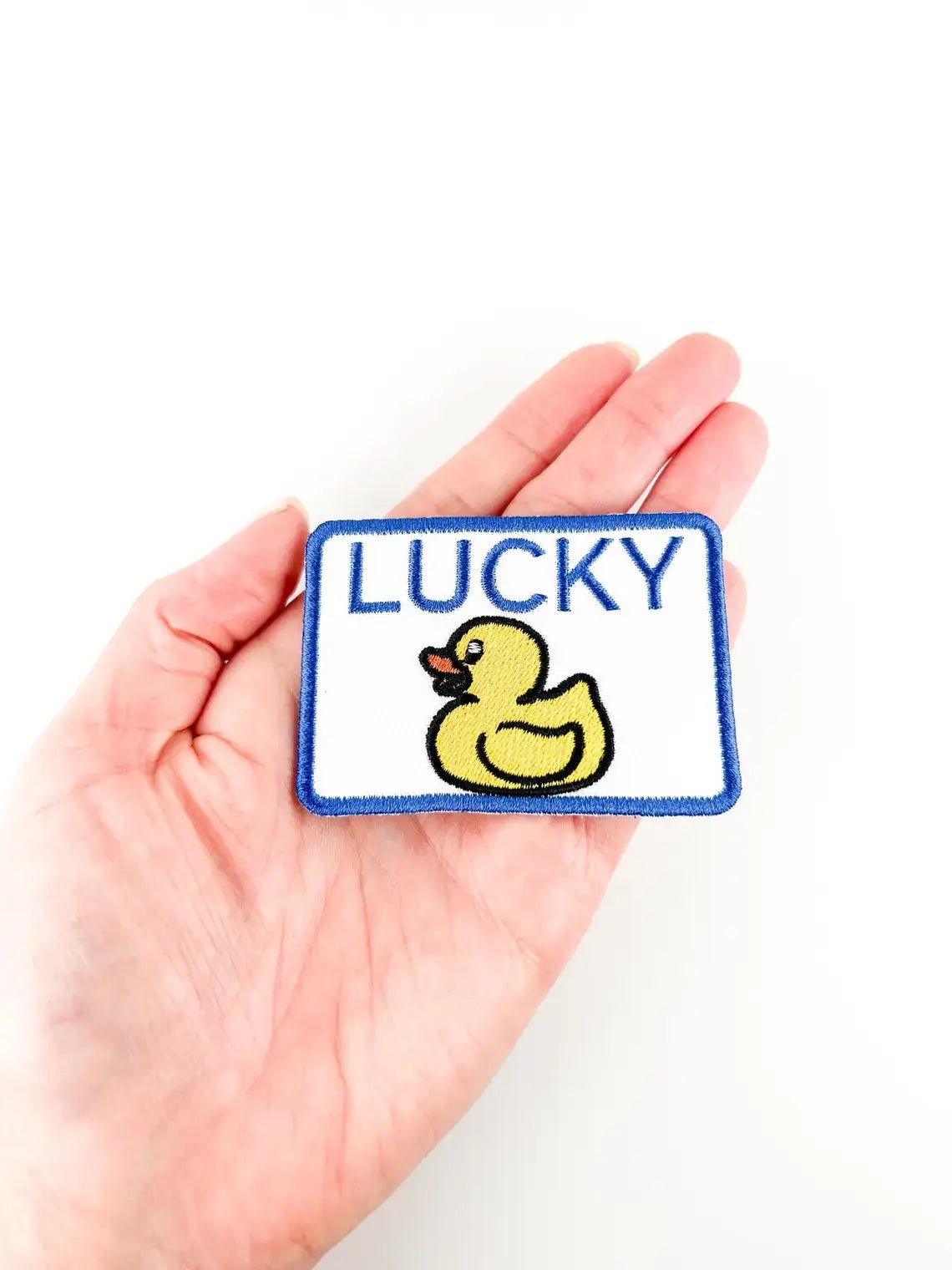 Lucky Duck Iron - On Patch - Embroidered Animal Funny Hunting - Bria Blair Creative