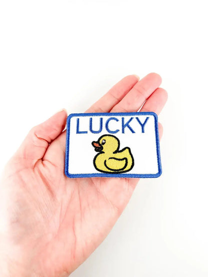 Lucky Duck Iron - On Patch - Embroidered Animal Funny Hunting - Bria Blair Creative
