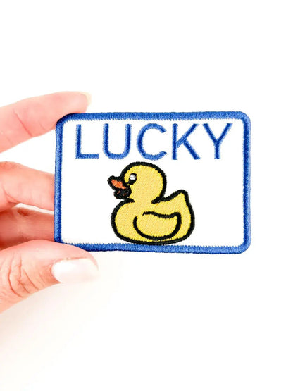 Lucky Duck Iron - On Patch - Embroidered Animal Funny Hunting - Bria Blair Creative