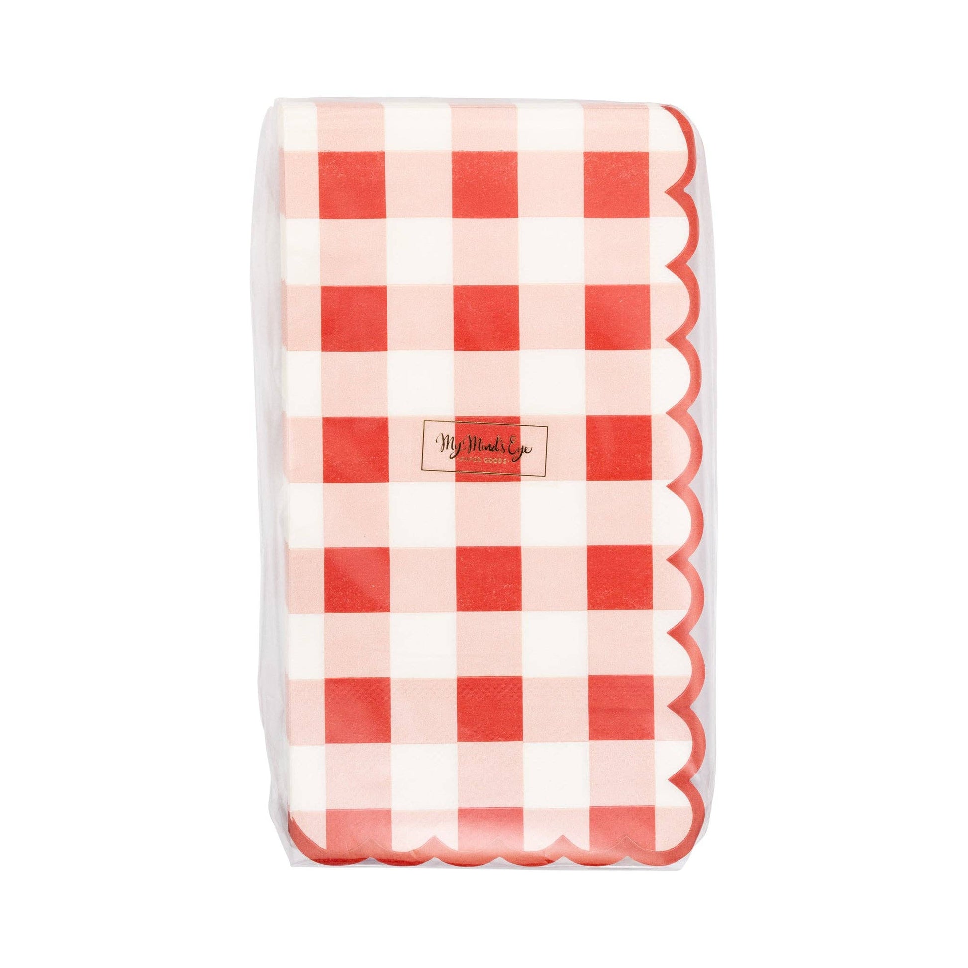 MAC1238 - Red Scallop Gingham Dinner Napkin - Bria Blair Creative