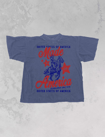 Made In America, USA Western Oversized TShirt: Ivory / 2XL/3XL - Bria Blair Creative