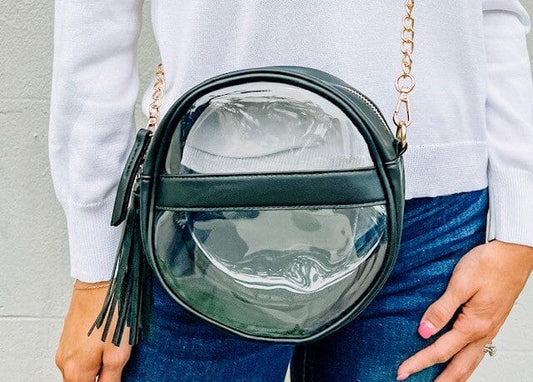 Madison Clear Crossbody Stadium Bag - Black - Bria Blair Creative