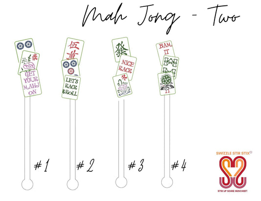 Mah Jong Two Swizzle Stir Sticks - Bria Blair Creative