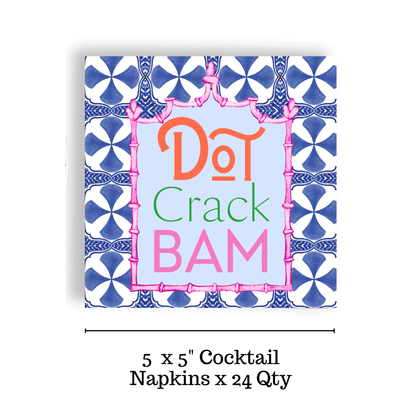 Mahjong Blue Tile 24ct Cocktail Napkin Separates (3 ply) - Bria Blair Creative