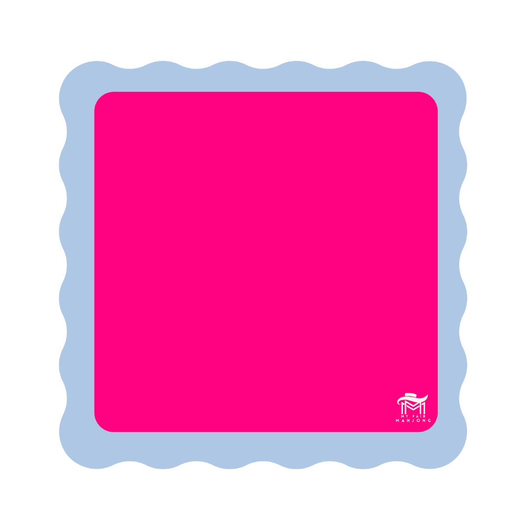 MAHJONG MAT | Color Wave | 31" x 31": Blue Center - Green Scallop - Bria Blair Creative