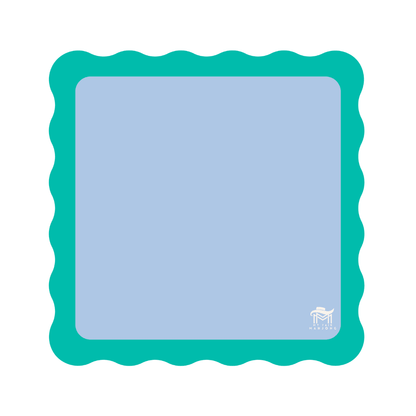 MAHJONG MAT | Color Wave | 31" x 31": Blue Center - Green Scallop - Bria Blair Creative