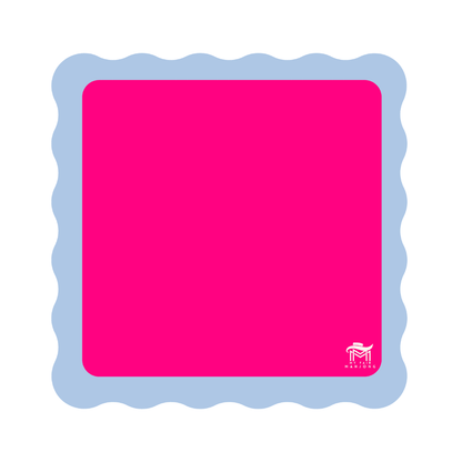 MAHJONG MAT | Color Wave | 31" x 31": Orange Center - Pink Scallop - Bria Blair Creative