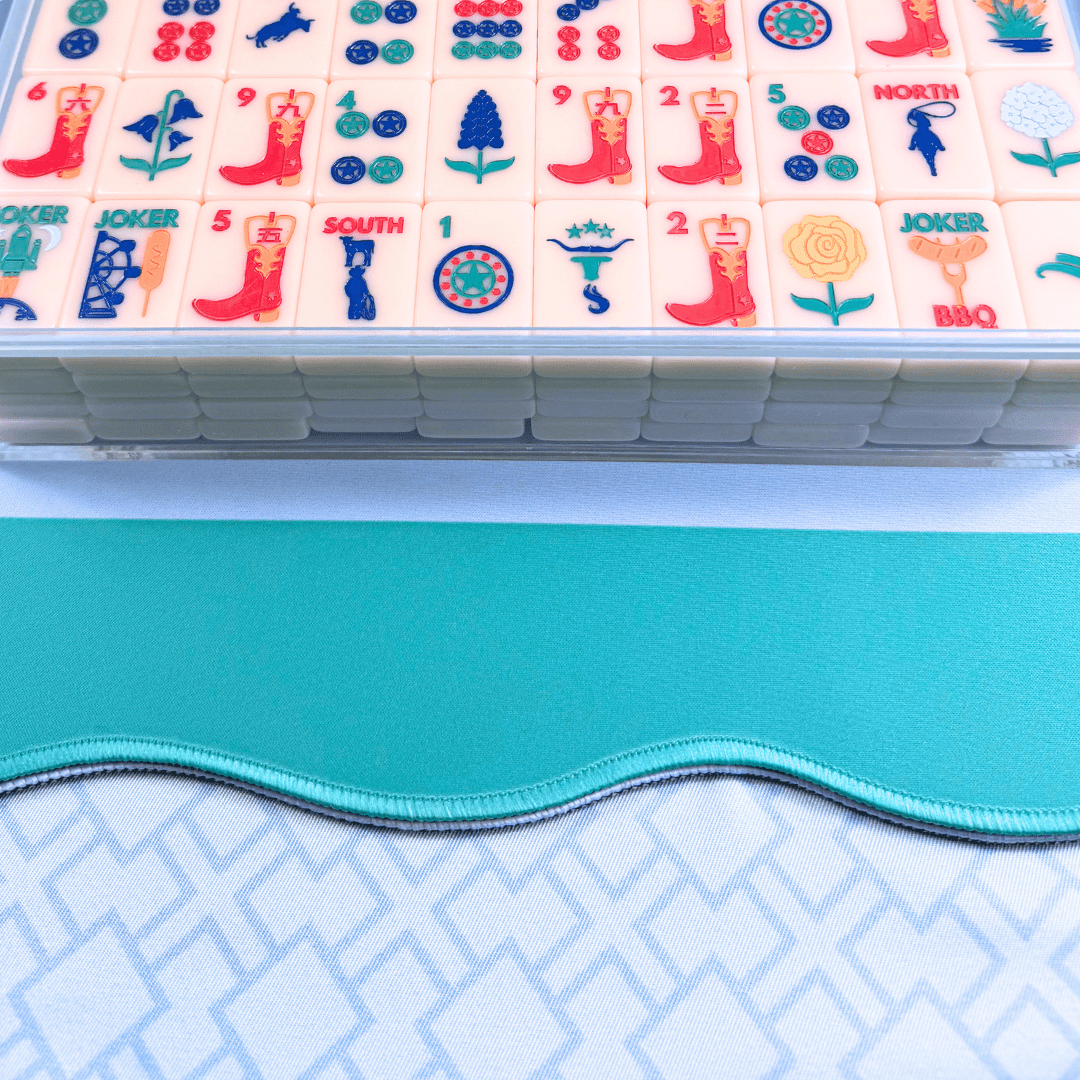 MAHJONG MAT | Color Wave | 31" x 31": Orange Center - Pink Scallop - Bria Blair Creative