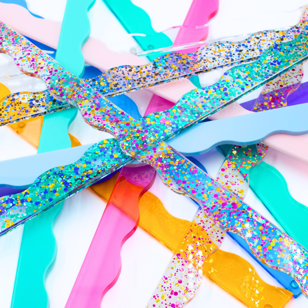 MAHJONG RACK PUSHER ADD ON - MAGNETIC | Premium Acrylic Set(4): Confetti - Wavy - Multi - Color - Bria Blair Creative