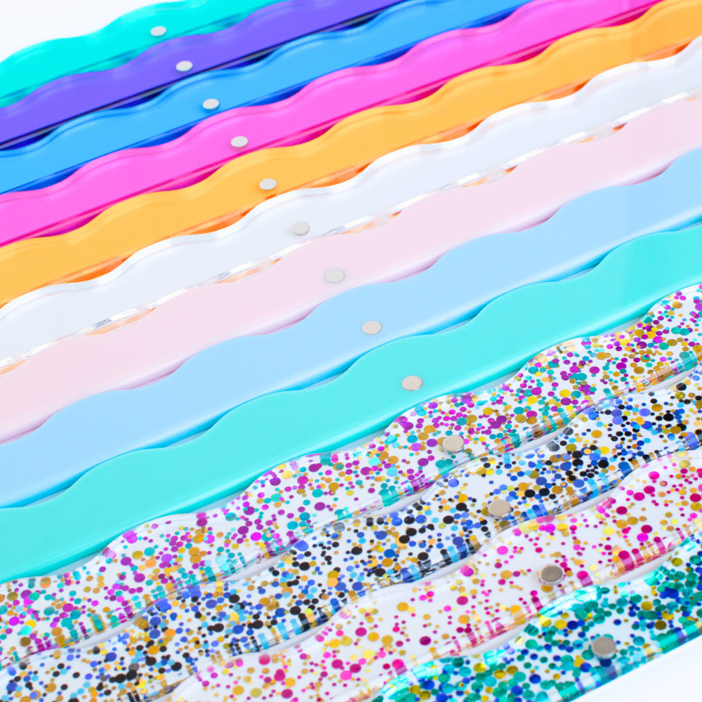 MAHJONG RACK PUSHER ADD ON - MAGNETIC | Premium Acrylic Set(4): Confetti - Wavy - Multi - Color - Bria Blair Creative
