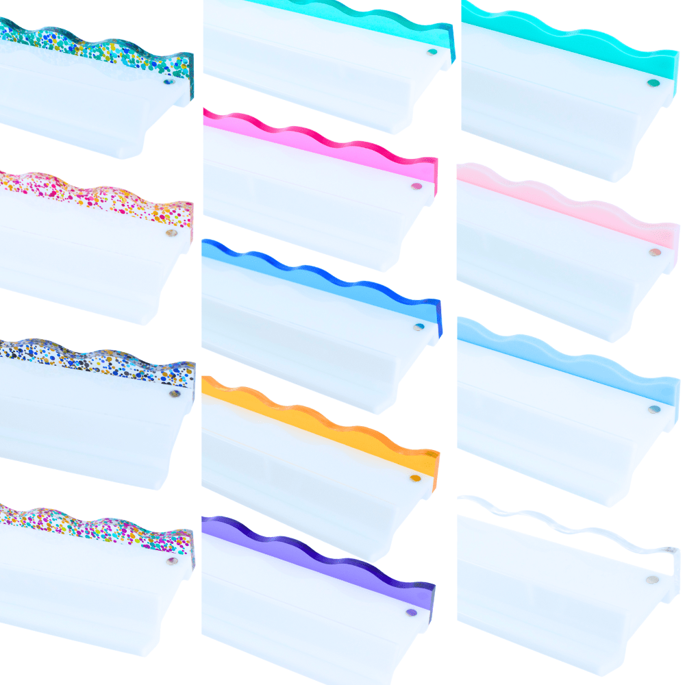 MAHJONG RACK PUSHER ADD ON - MAGNETIC | Premium Acrylic Set(4): Confetti - Wavy - Multi - Color - Bria Blair Creative