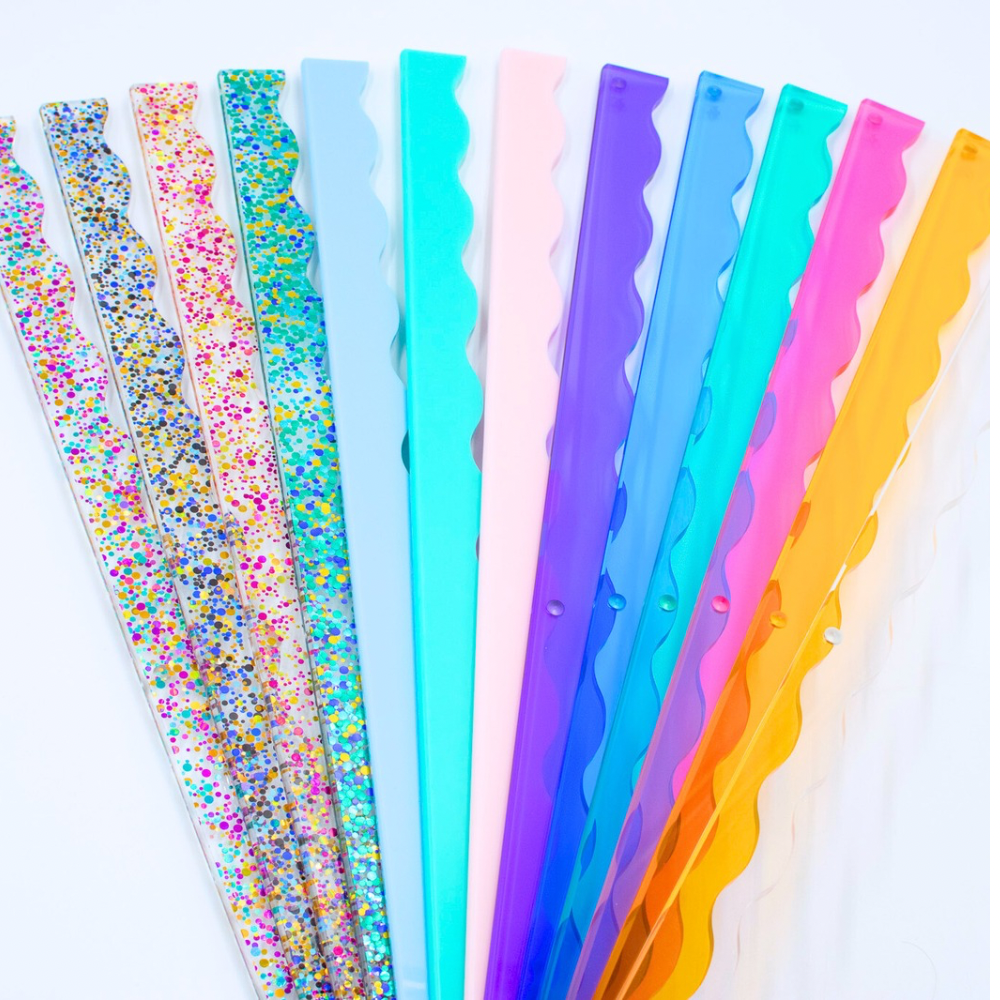 MAHJONG RACK PUSHER ADD ON - MAGNETIC | Premium Acrylic Set(4): Confetti - Wavy - Multi - Color - Bria Blair Creative
