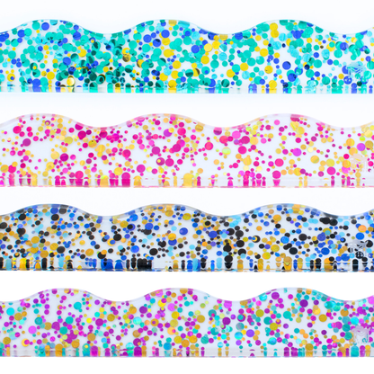 MAHJONG RACK PUSHER ADD ON - MAGNETIC | Premium Acrylic Set(4): Confetti - Wavy - Multi - Color - Bria Blair Creative