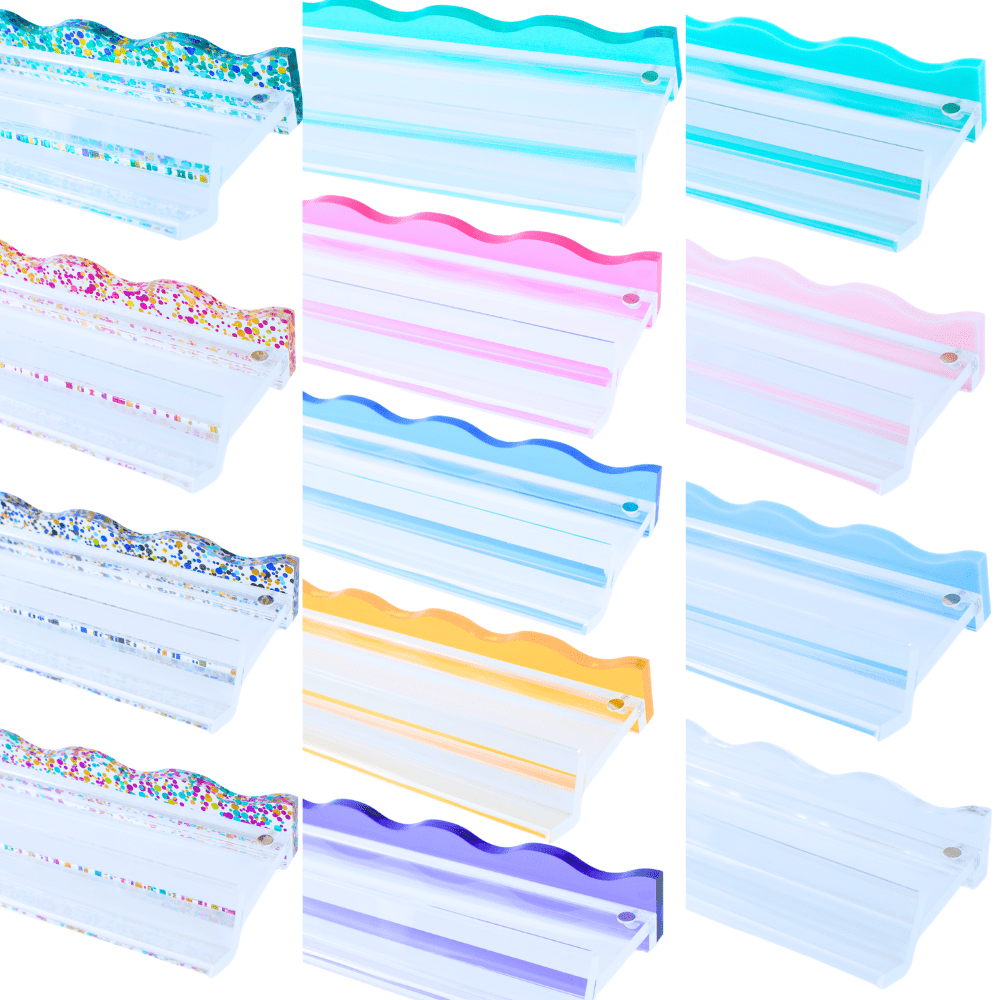 MAHJONG RACK PUSHER ADD ON - MAGNETIC | Premium Acrylic Set(4): Confetti - Wavy - Multi - Color - Bria Blair Creative
