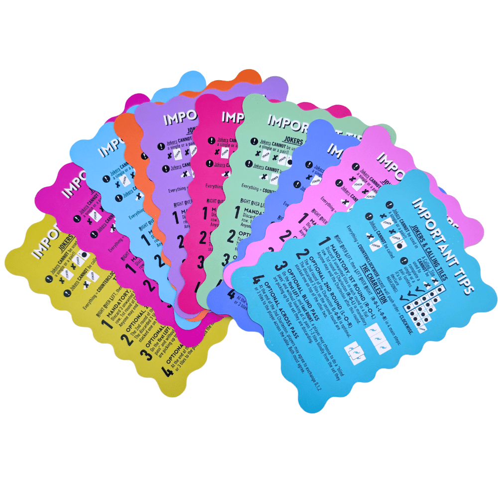 MAHJONG SHUFFLE CARD | Scalloped Edges & Bright Colors | Sized to Store with Mahjong League Cards: 01 - YELLOW - PLOT TWIST - Bria Blair Creative