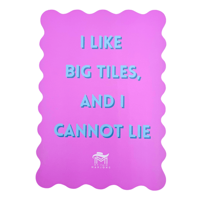 MAHJONG SHUFFLE CARD | Scalloped Edges & Bright Colors | Sized to Store with Mahjong League Cards: 03 - BLUE - CANT TALK - Bria Blair Creative