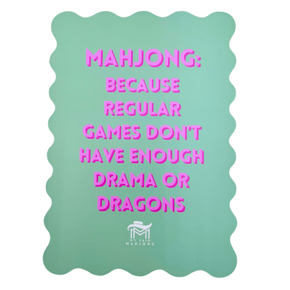 MAHJONG SHUFFLE CARD | Scalloped Edges & Bright Colors | Sized to Store with Mahjong League Cards: 07 - PURPLE - SMILES & TILES - Bria Blair Creative