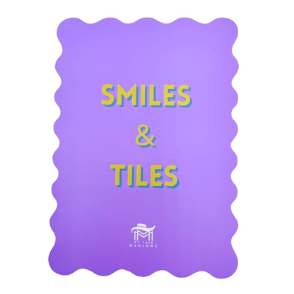 MAHJONG SHUFFLE CARD | Scalloped Edges & Bright Colors | Sized to Store with Mahjong League Cards: 07 - PURPLE - SMILES & TILES - Bria Blair Creative