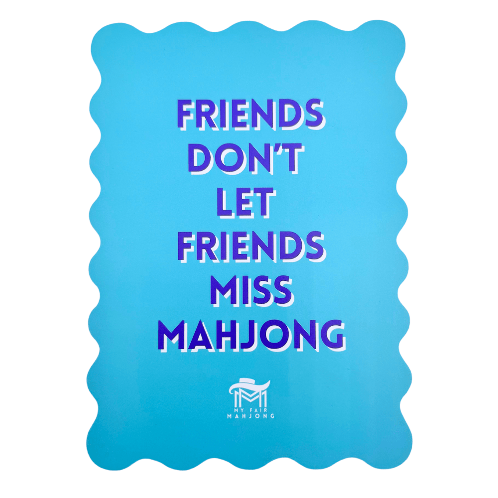 MAHJONG SHUFFLE CARD | Scalloped Edges & Bright Colors | Sized to Store with Mahjong League Cards: 07 - PURPLE - SMILES & TILES - Bria Blair Creative