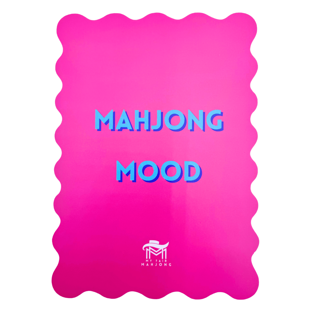 MAHJONG SHUFFLE CARD | Scalloped Edges & Bright Colors | Sized to Store with Mahjong League Cards: 08 - PINK - MAHJONG MOOD - Bria Blair Creative