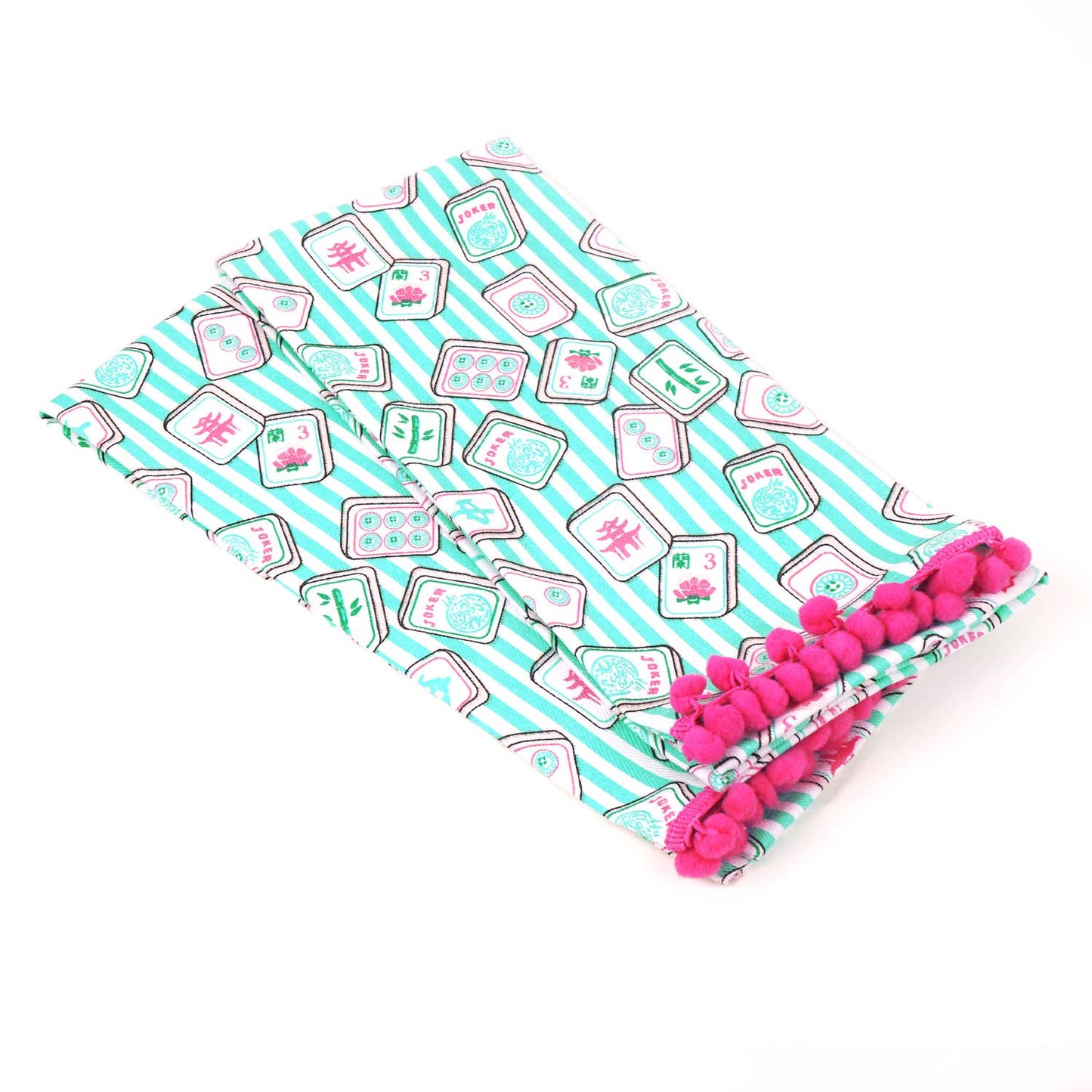 Mahjong Stripe Pom - Pom Kitchen Towel Set - Bria Blair Creative