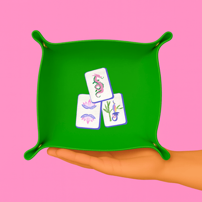 Mahjong tile gift Trinket Gift tray mahjong catchall green - Bria Blair Creative