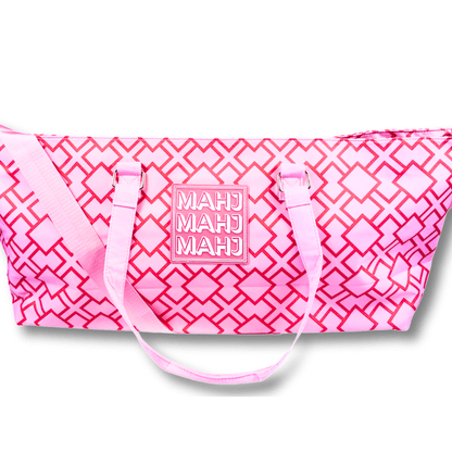 MAHJONG TOTE BAG | Wide with Zipper Closure: IKAT - Blue Tote Bag - Bria Blair Creative