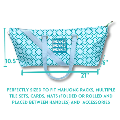 MAHJONG TOTE BAG | Wide with Zipper Closure: Stripes - Pink & Red Tote Bag - Bria Blair Creative