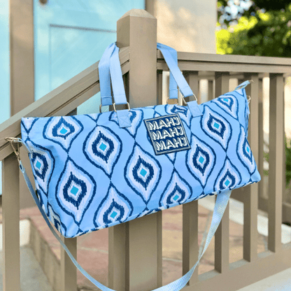 MAHJONG TOTE BAG | Wide with Zipper Closure: Stripes - Pink & Red Tote Bag - Bria Blair Creative