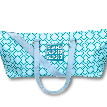 MAHJONG TOTE BAG | Wide with Zipper Closure: Stripes - Pink & Red Tote Bag - Bria Blair Creative
