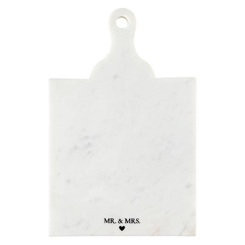 Marble Board with Handle - Mr. & Mrs. - Bria Blair Creative