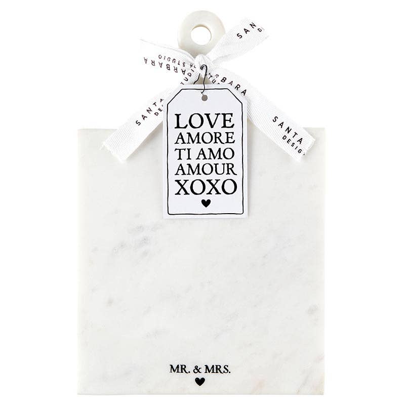 Marble Board with Handle - Mr. & Mrs. - Bria Blair Creative