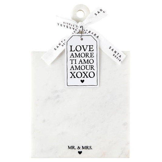 Marble Board with Handle - Mr. & Mrs. - Bria Blair Creative
