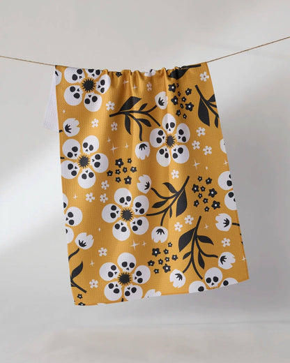 Marrow Bloom Tea Towel - Halloween 2026: Orange - Bria Blair Creative