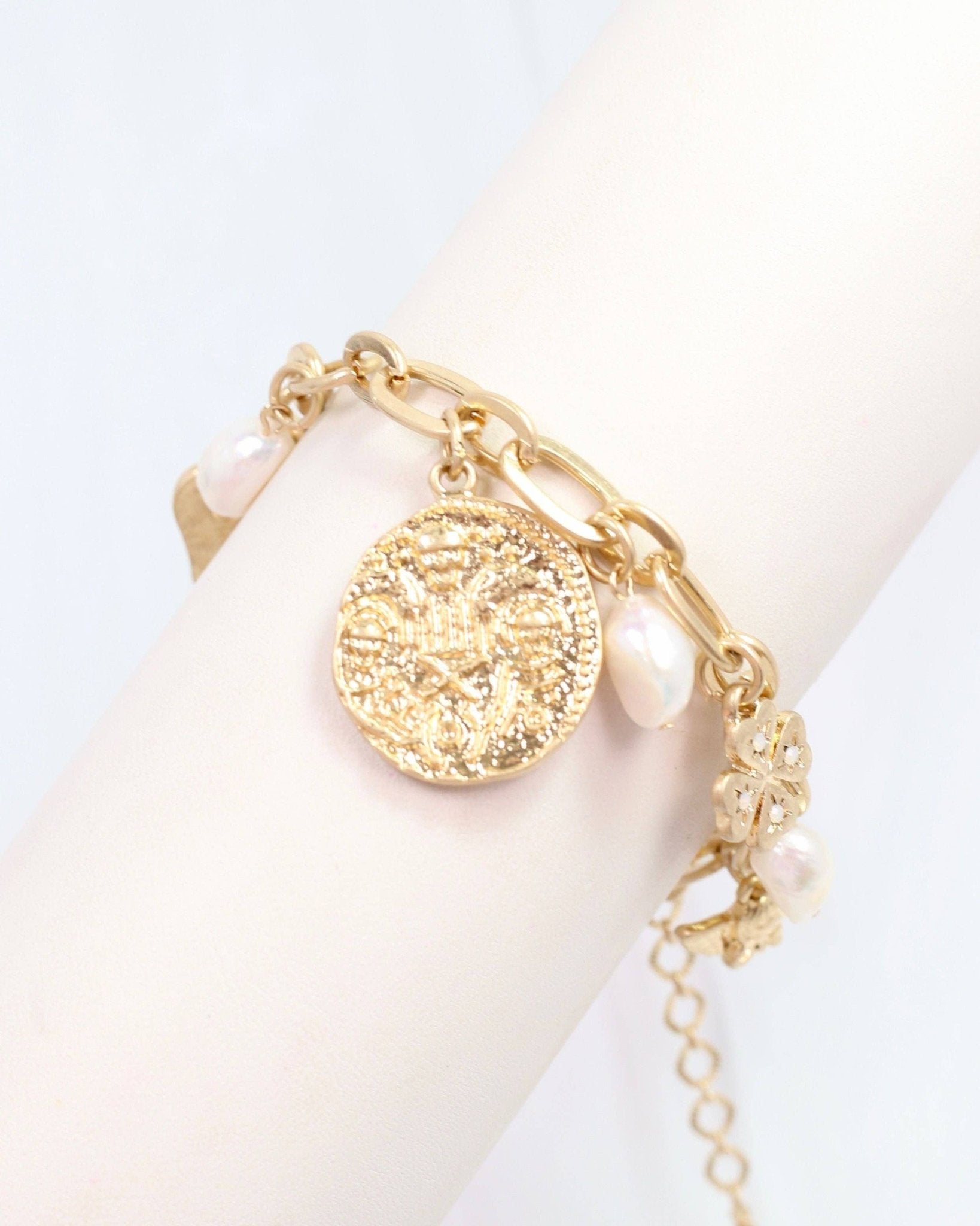 McCormick Charm Bracelet Worn Gold: Default - Bria Blair Creative