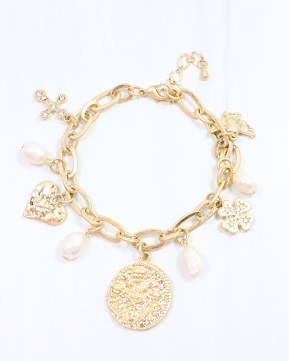 McCormick Charm Bracelet Worn Gold: Default - Bria Blair Creative