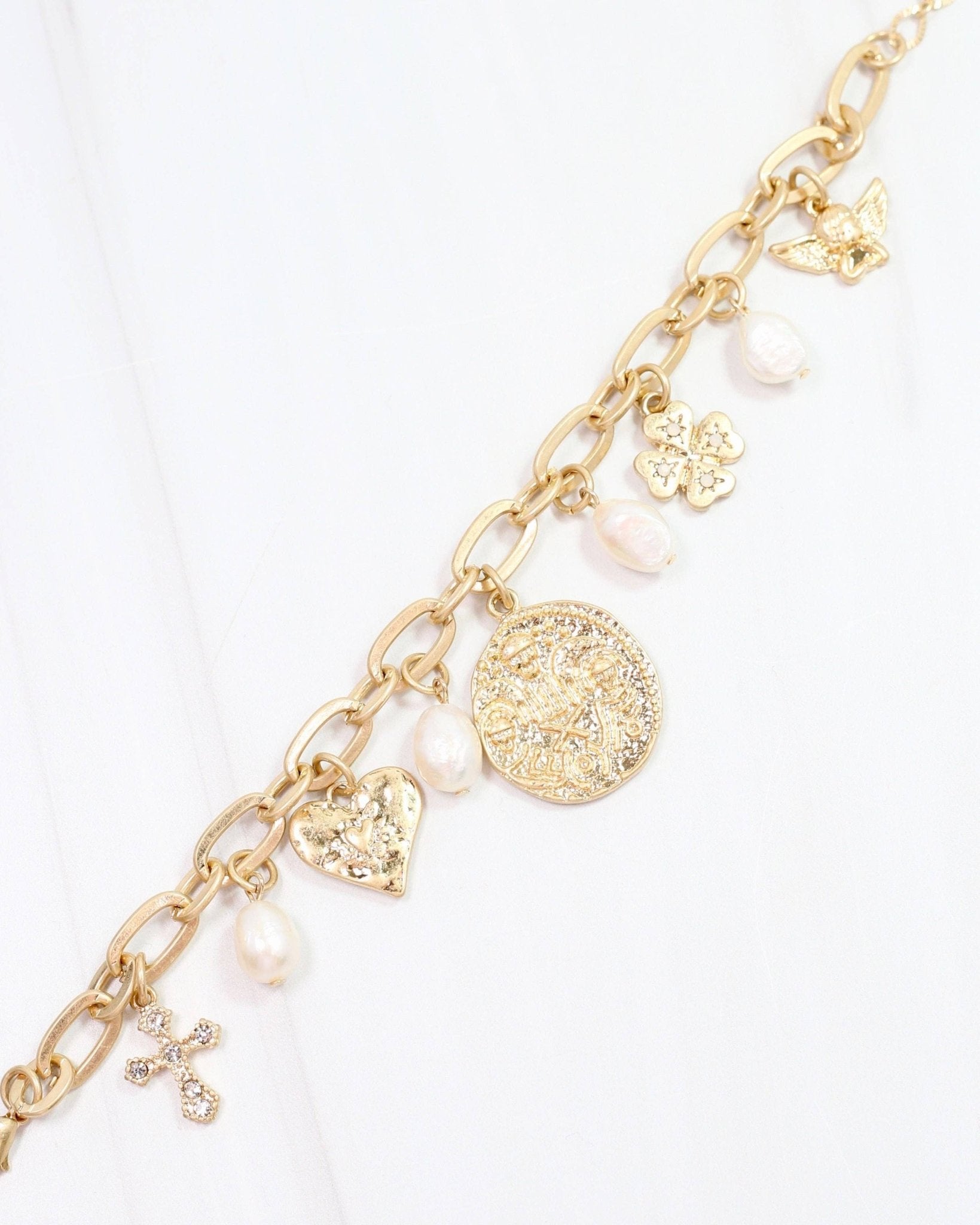 McCormick Charm Bracelet Worn Gold: Default - Bria Blair Creative