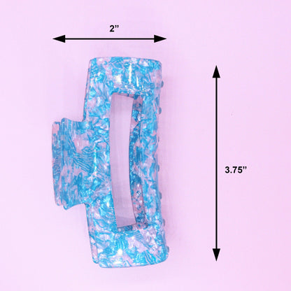 Medium Square Marble Hair Claw Clip: Turquoise - Bria Blair Creative