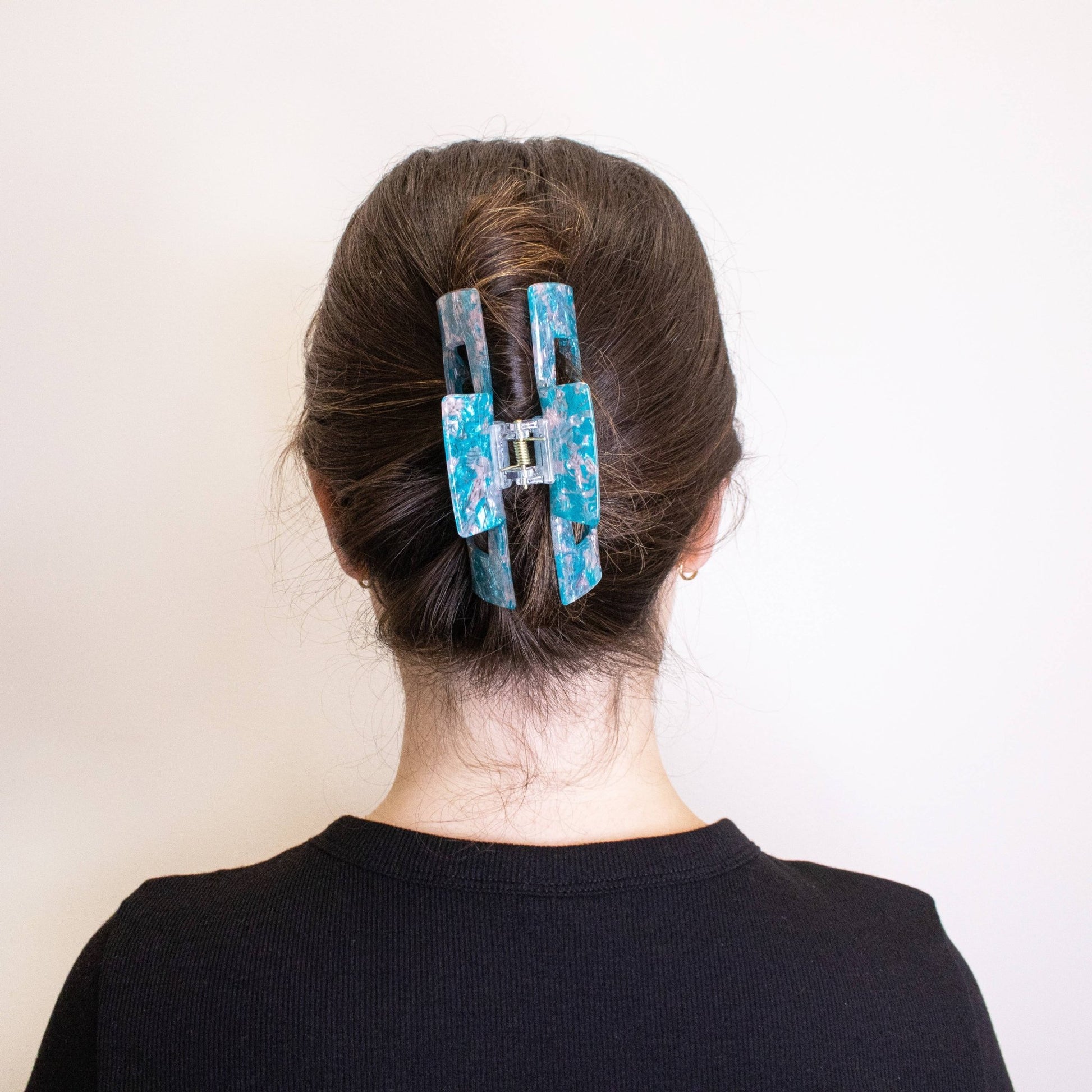 Medium Square Marble Hair Claw Clip: Turquoise - Bria Blair Creative