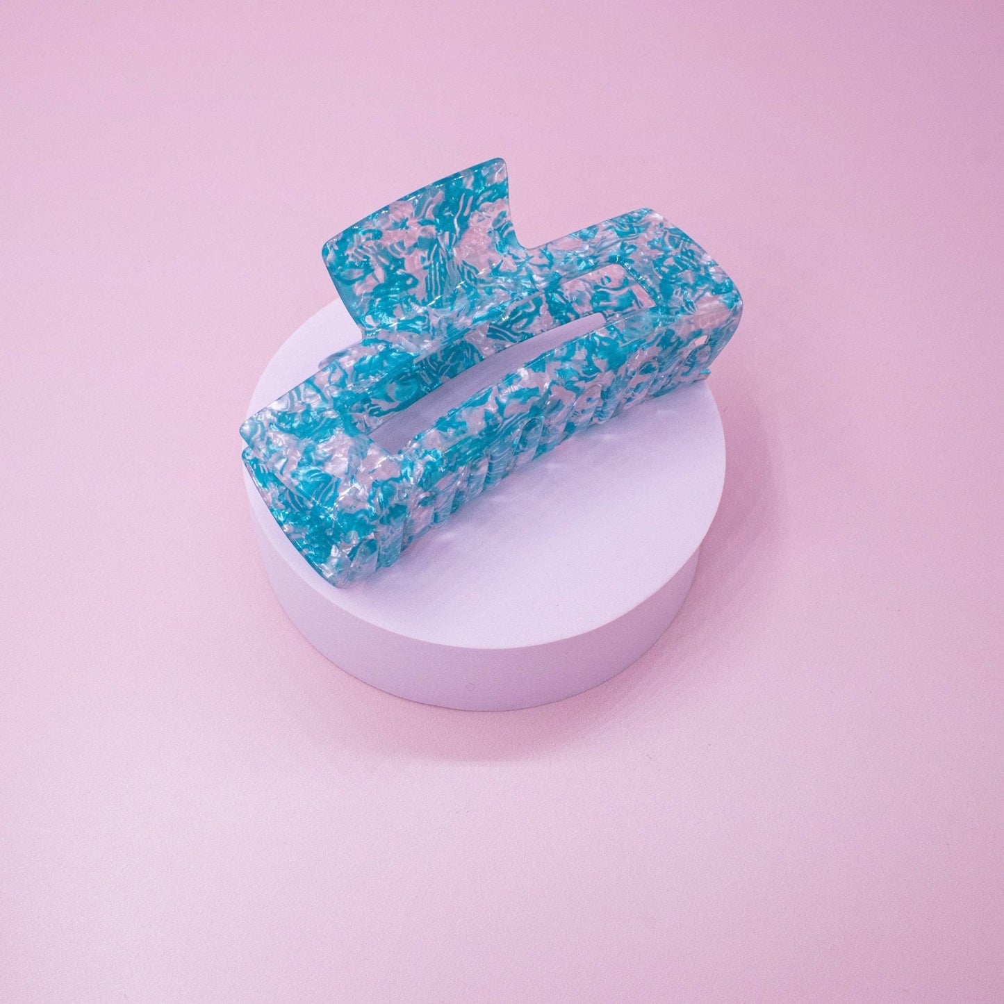 Medium Square Marble Hair Claw Clip: Turquoise - Bria Blair Creative