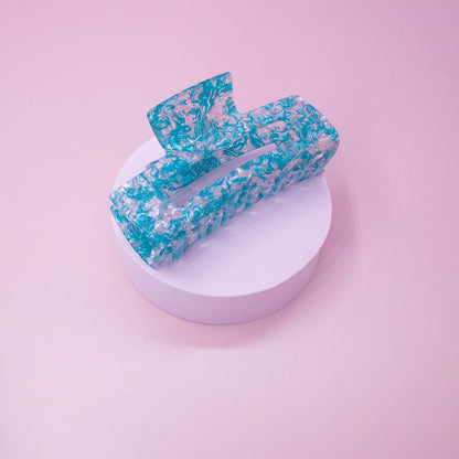 Medium Square Marble Hair Claw Clip: Turquoise - Bria Blair Creative