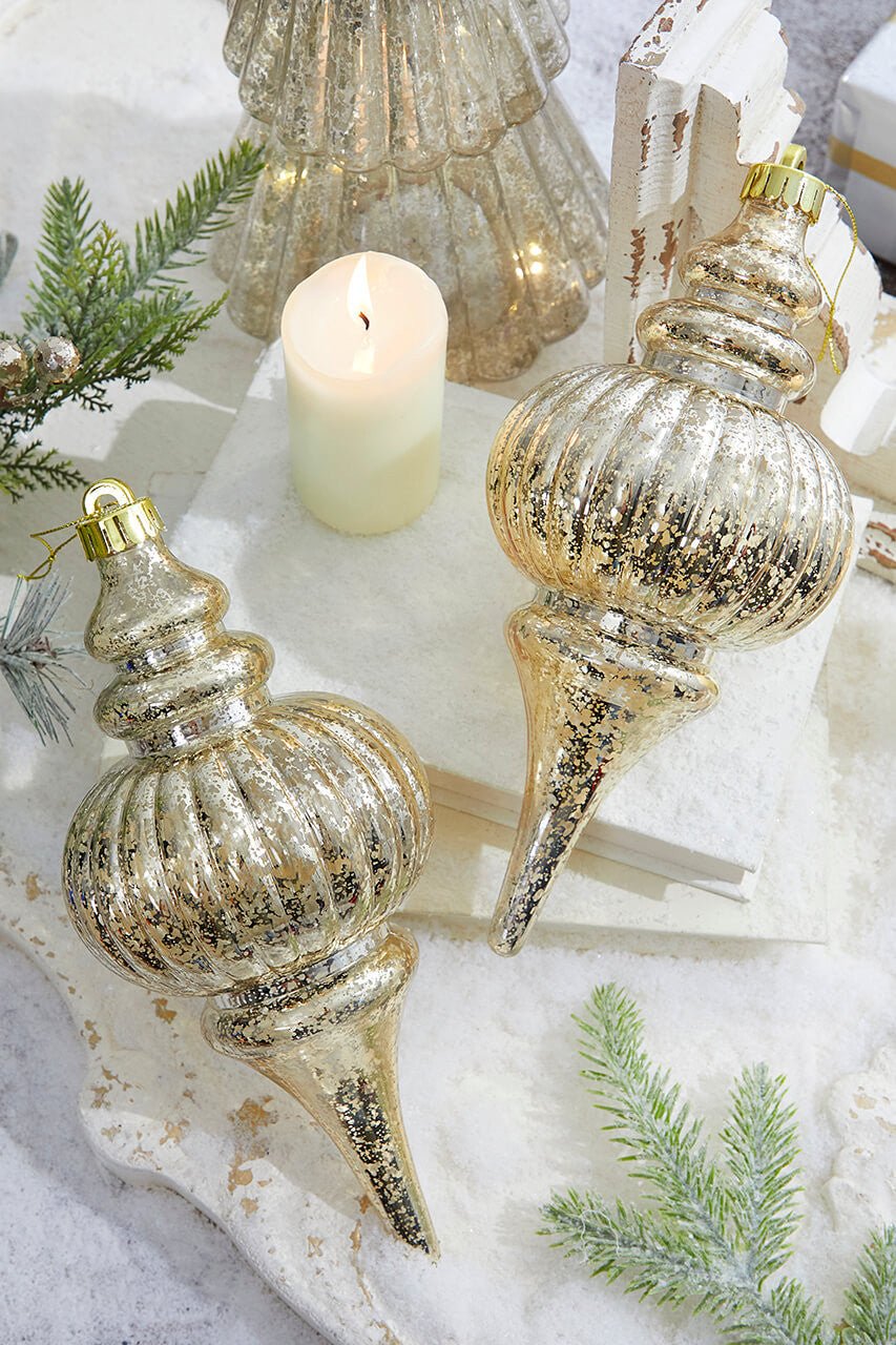 Mercury Ridged Finial Ornament - Assorted Styles - Bria Blair Creative