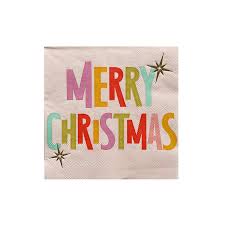 Merry Christmas Cocktail Napkins - Bria Blair Creative