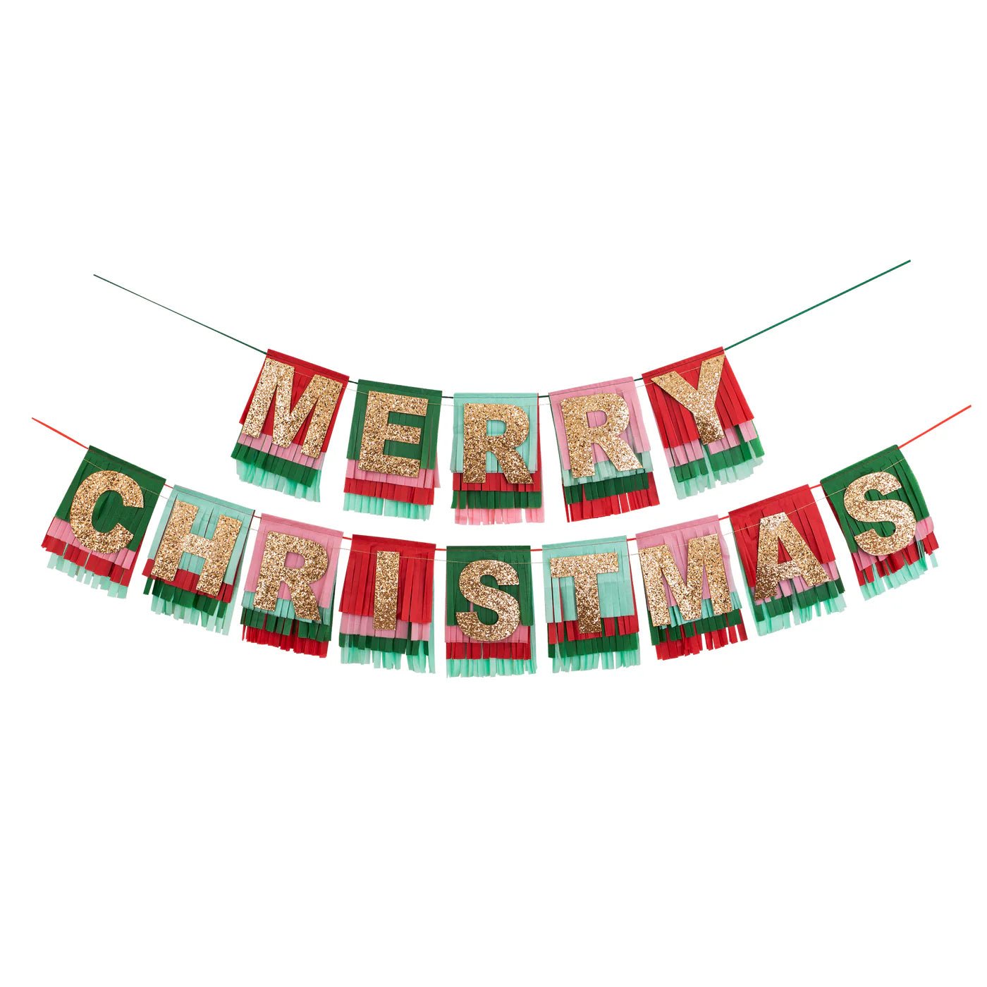 Merry Christmas Fringe Garland - Set of 2 - Bria Blair Creative