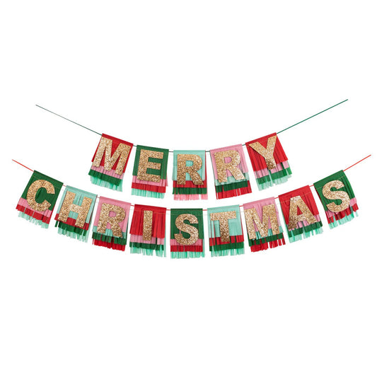 Merry Christmas Fringe Garland - Set of 2 - Bria Blair Creative