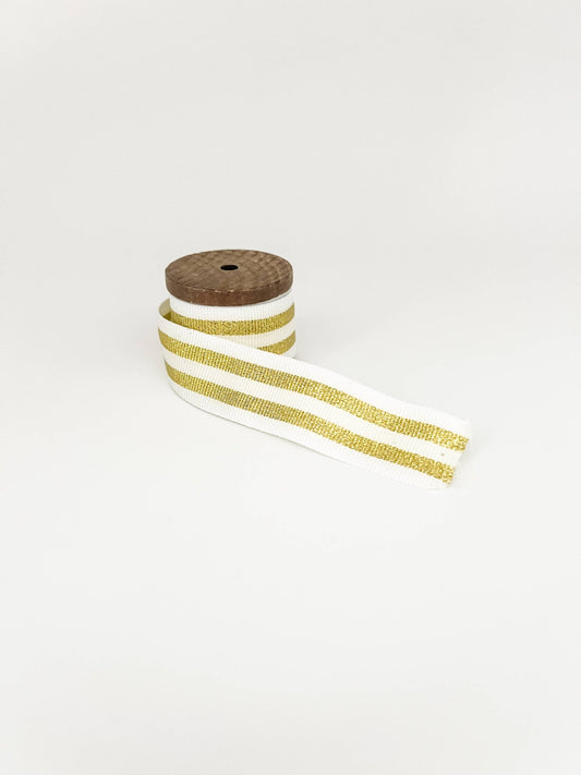 Metallic Gold Striped Grosgrain Ribbon - Bria Blair Creative