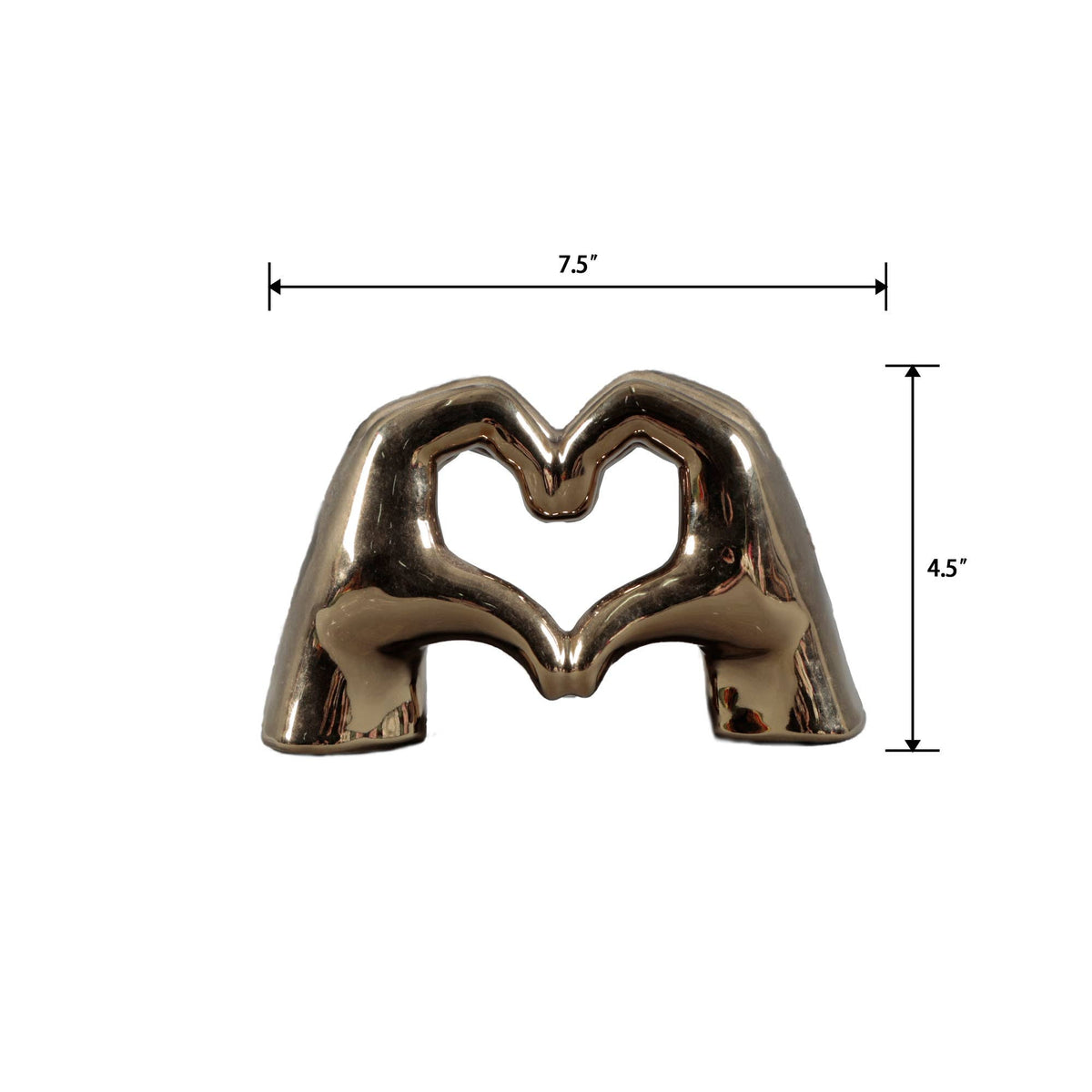Metallic Heart Hands Figurine: Metallic Pink - Bria Blair Creative